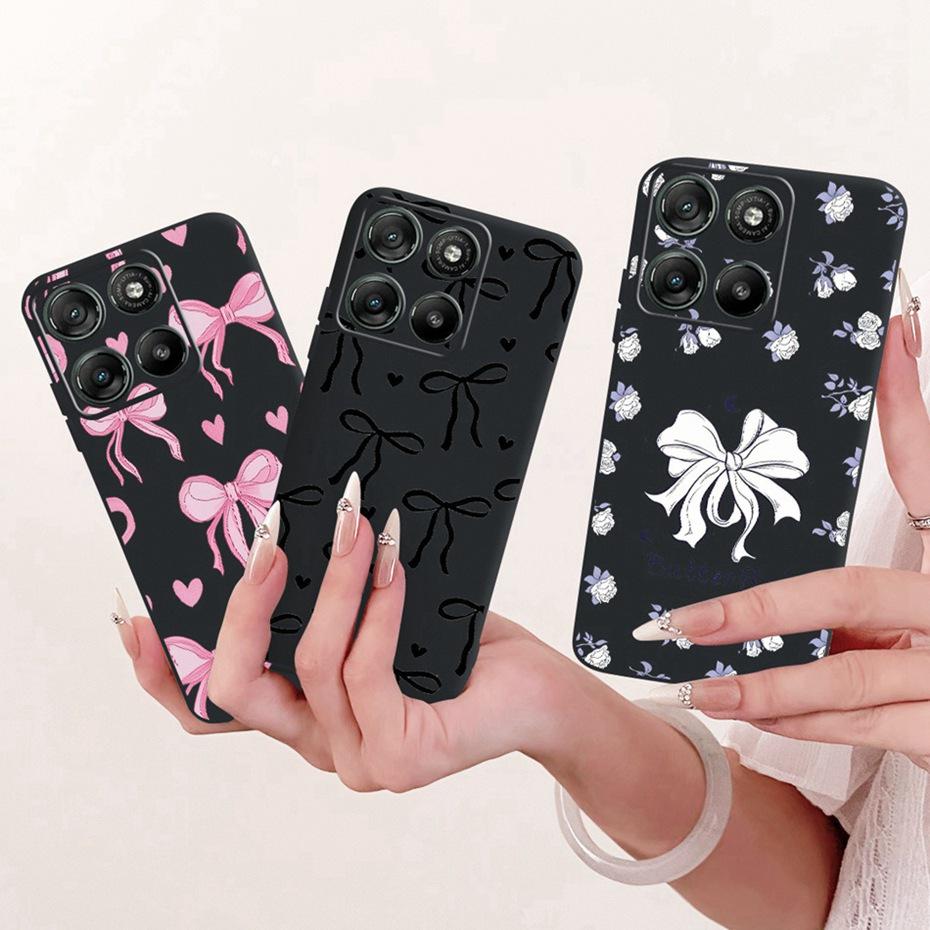 Modne etui na telefon z literami dla Motorola Moto G77 G67 Tylna osłona dla MOTO G67 G77 5G Miękkie czarne silikonowe etui