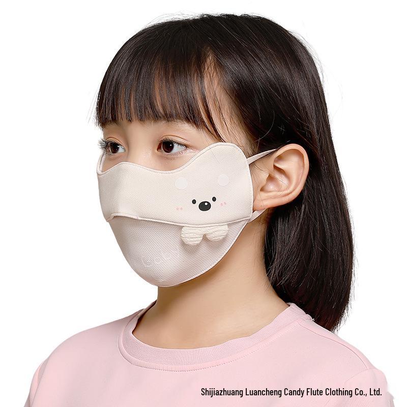 Kids' Warm Autumn/Winter Cotton Cartoon Face Mask – Washable, Windproof & Coldproof