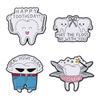 White Teeth Enamel Pin Brooch Badge For Bags Jeans Hoodies Denim Lapel Pin Jewelry Kids Best Party Weddinggift