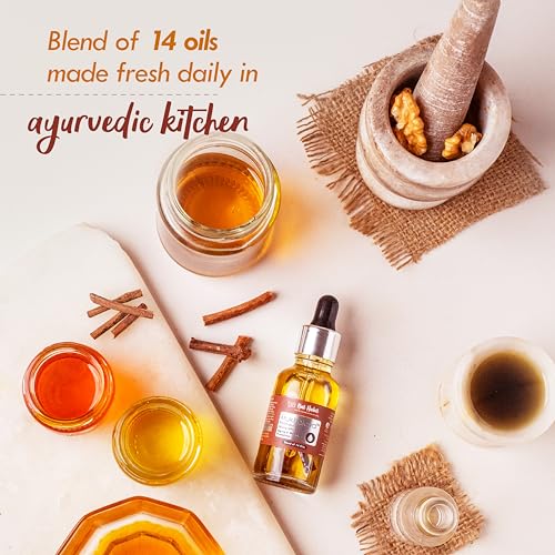 Nat Habit Patchouli Manjistha Mukhalaya, Gesichtsöl für Frauen, Schutz vor Hautalterung und Falten mit einer Mischung aus 14 kaltgepressten Ölen, 15 ml