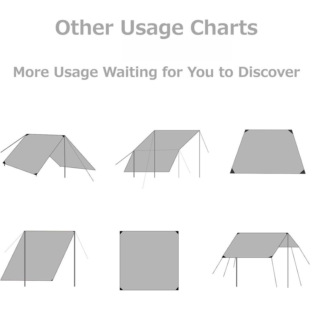 Camping square canopy, shelter tent, sunshade umbrella fabric, picnic mat, suitable for outdoor hiking and beach camping