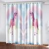 Free Shipping Pink Black Rainbow Unicorn Cartoon Window Thin Shading Curtain Kids Childern for Bedroom Living Room Decor Hooks