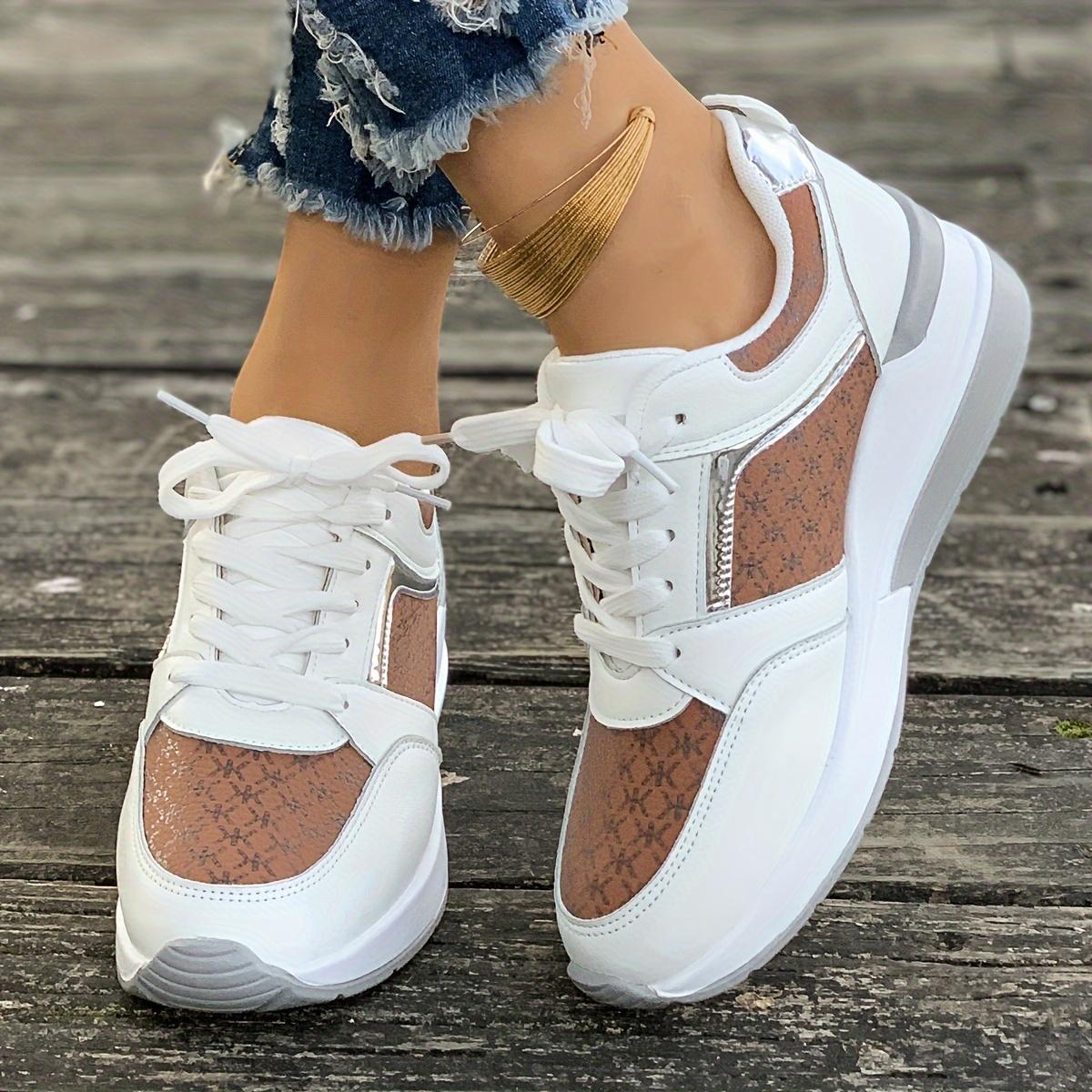 Женские кроссовки дышащие водонепроницаемые клинья вулканизированная обувь женские — фото 5