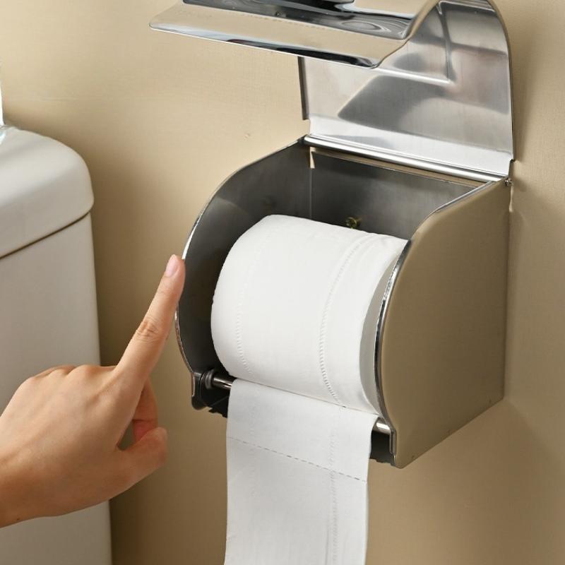 Toilet Paper Holder Stainless Steel Tissue Holder Toilet Waterproof Tissue Box Toilet Roll Paper Dispenser Toilet Accessories