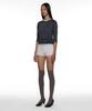 PARTIMENTO WOMEN Pwc Sheer Raglan Three-Quarter Sleeve Tee_Charcoal