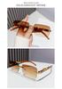 European Frameless Edge Cut Wood Grain Leopard Head Sunglasses: Unisex, Square Frame, Trendy for Driving
