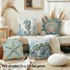 1/4pcs Ocean-themed Decorative Pillow Covers Sofa Bed Cushion Cover Home Bedroom Decoration, 2D Flat Printing