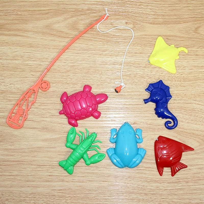 Magnetic Fishing Game Toy Rod 8 Fish Hook Catch Kids Childern Bath Time