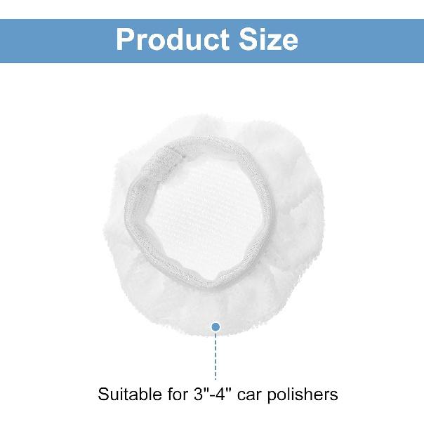 HARFINGTON Car Polisher Bonnet Buffing Pad Micro-Fiber Polishing Buffing Pad Cover for 3"-4" Car Buffer Bonnets Polisher, White