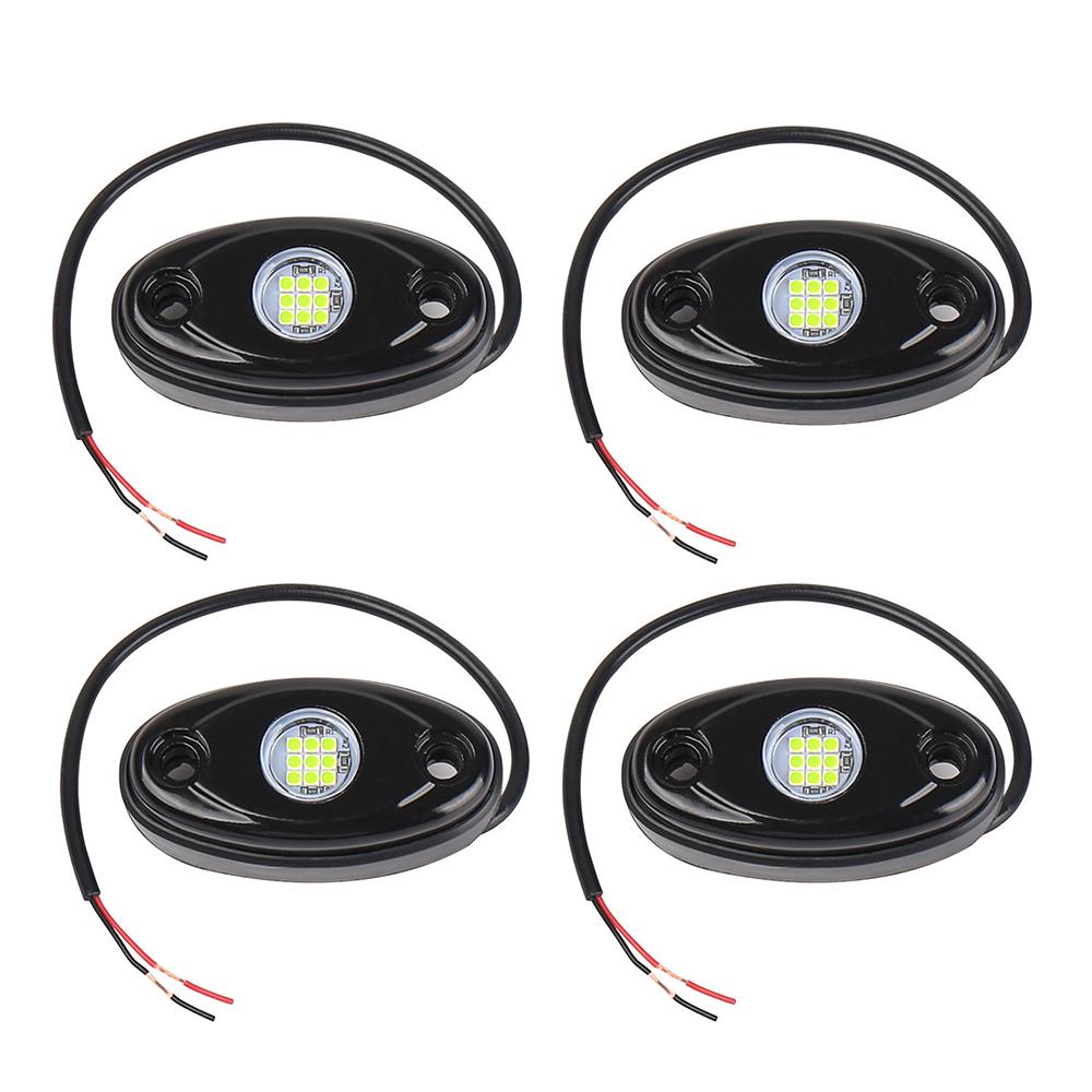 4Pcs Rock Lights 4-Pod for JEEP Offroad Truck UTV ATV Boat Underbody Light (Green)