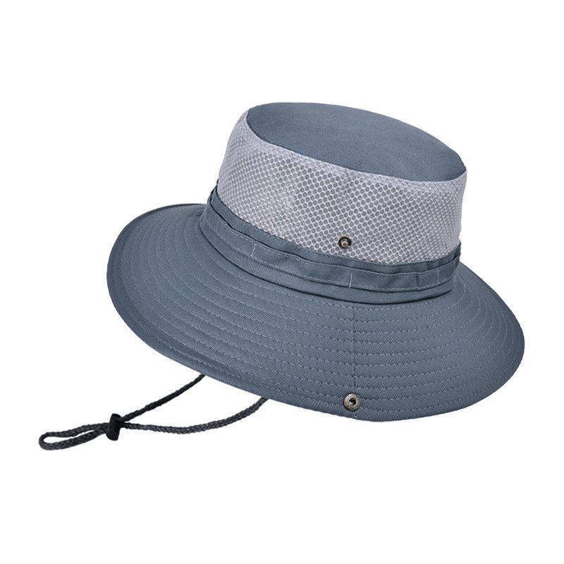 

9044 Outdoor Fishing Hat Men Summer Sunshade Sun Protection Hat Summer Sun Hat Bucket Hat Male Boonie Hat Dark gray