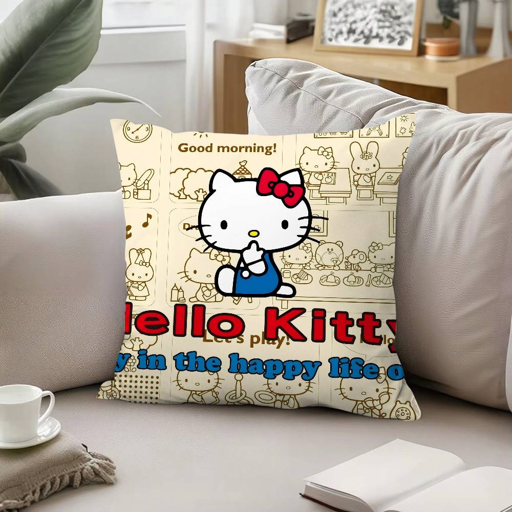 HelloS-K-Kitty Pillow Case Pattern Printed Pillowcase For Living Room Sofa Cushion Cover & Bedroom Decor