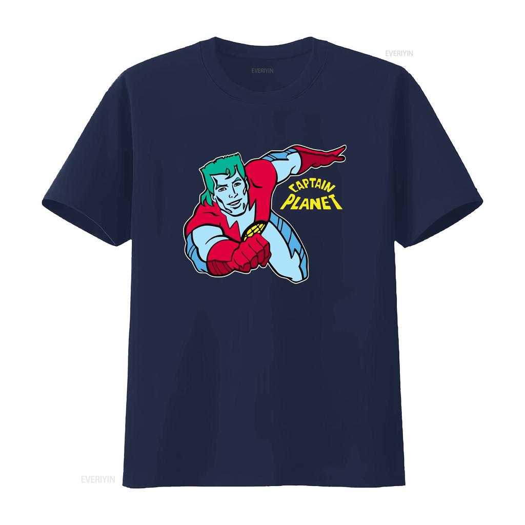 Captain Planet T Shirt Vintage Washed Graphic Versatile Top For Everyday Wear Stretched Streetwear Homme Stylish Casual