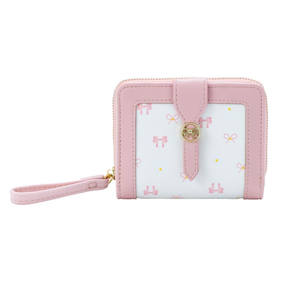 

Cute Style Large Capacity Bow Wallet Durable Multi-layer Card Holder Purse Fashionable Ladies Purse Daily рожевий