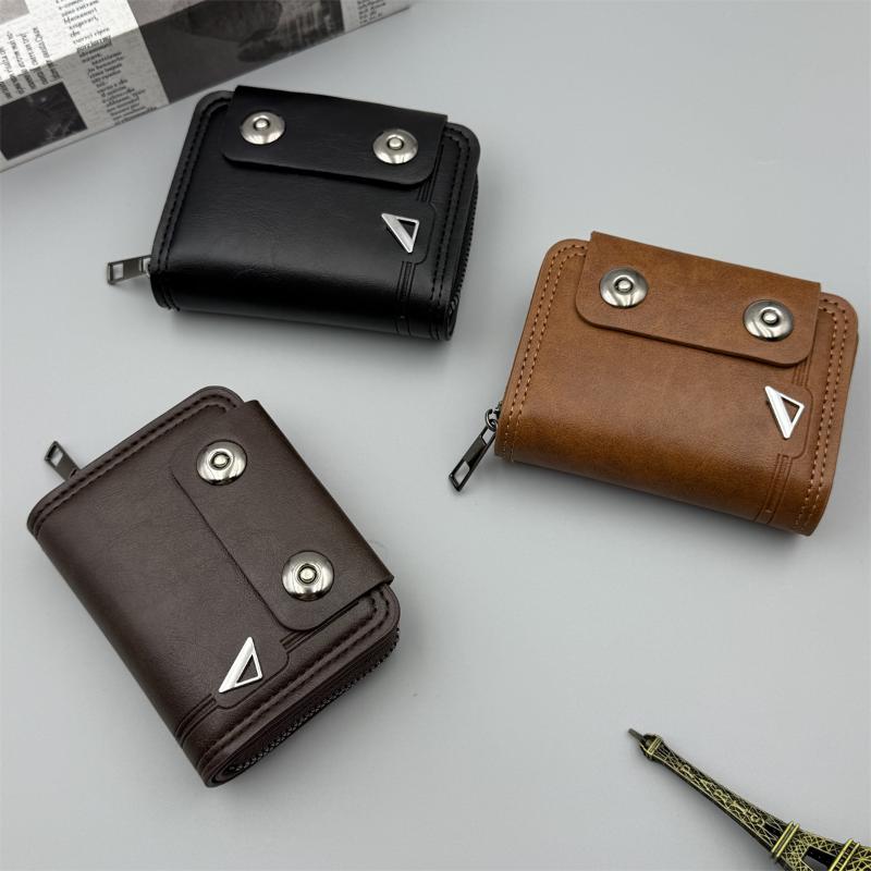 Portable Retro Women Wallets Soft Pu Leather Multi-Card Coin Purse Business Card Case Short Zipper Card Bag Pouch