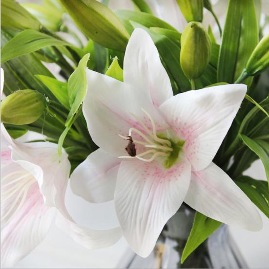 9 Pcs Artificial Lily Flowers for Easter Realistic White Fake Tiger Lilies