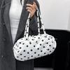 Yogodlns Simple Polka Dot Tote Bag Lightweight Nylon Handbag Women Casual Commute Shoulder Bag Large Capacity Sports Foldable Storage Bag
