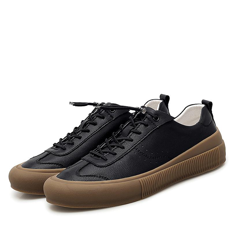 Luxury Brand Mens Causal Shoes High-end Italian Handmade Leather Designer Shoes Black Lace-up Outdoor Sneakers White Men Shoes