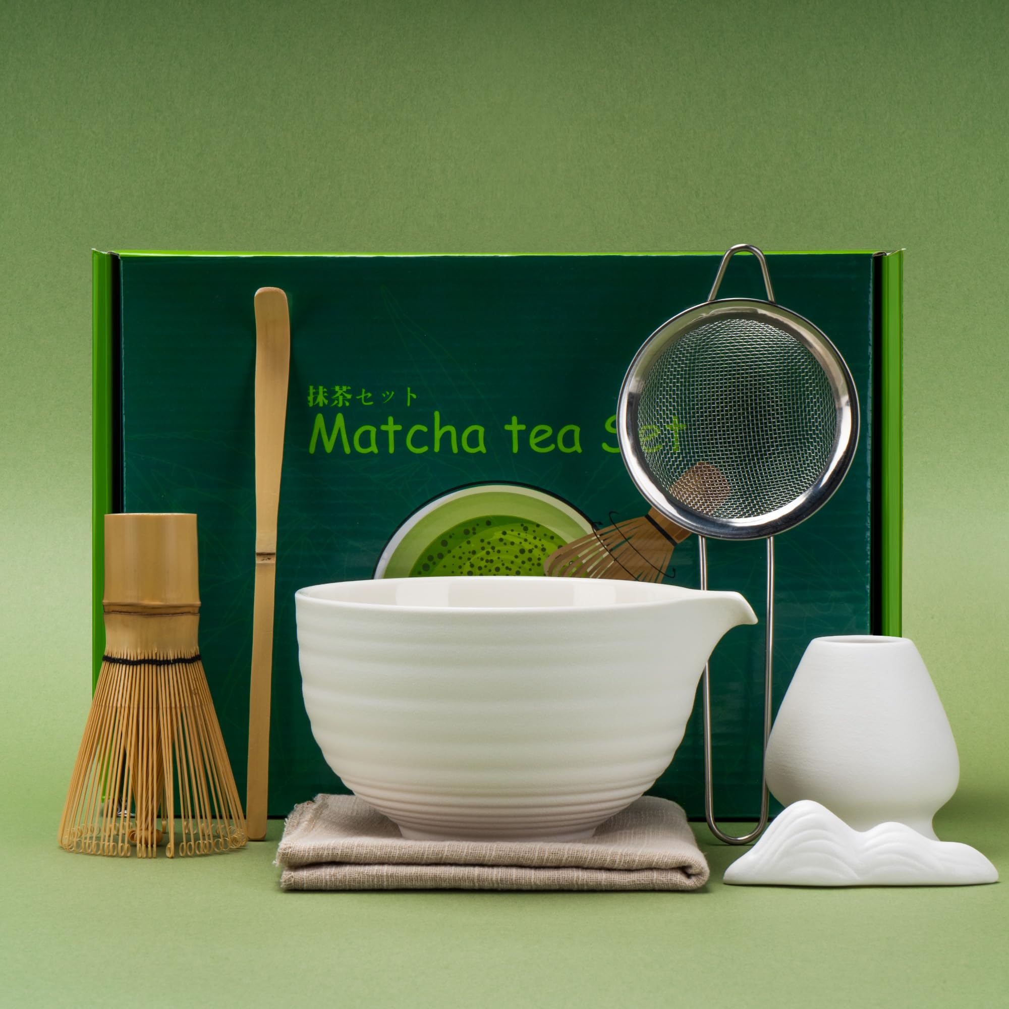 

DiDiBirDi Matcha Set, 7-Piece Tea Ceremony Set, Includes Matcha Bowl, Matcha Whisk Stand, Matcha Bamboo Scoop, Traditional Bamboo Chasen, Stainless