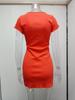 2025 Spring/Summer Women's Cross-Button Bodycon Short-Sleeve Dress