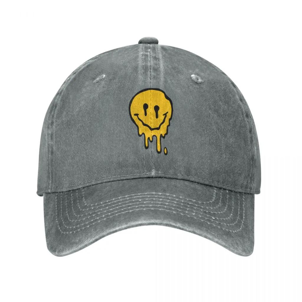 Acid Smiling Jarní Podzimní čepice Táta kšiltovka Vintage Smile Smiling Face Čepice Bavlna Sportovní Casquette