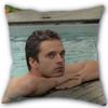 45X45cm Pillow Cover Sebastian Stan Home Decorative Pillowcase Square Zipper Cotton Linen Pillow Cases Bedroom 0331