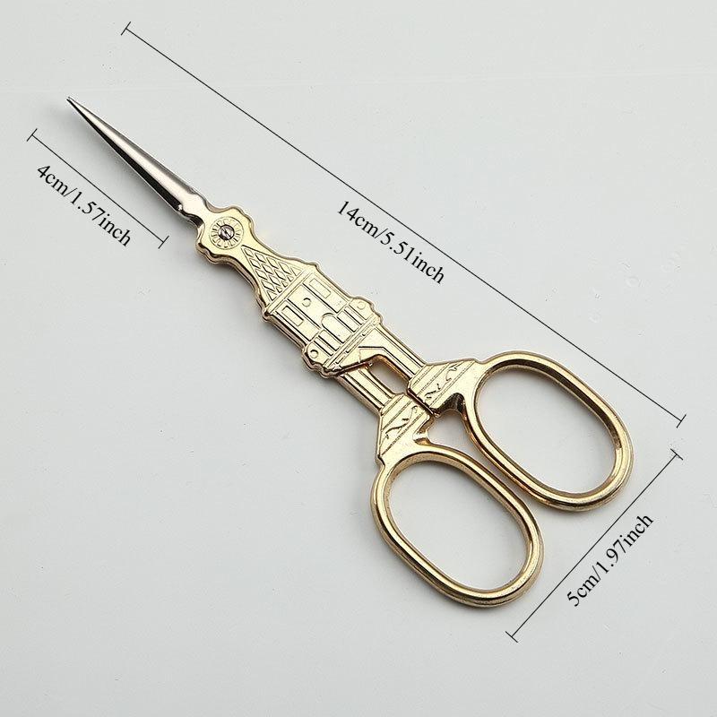 1PC Tailor Retro Stitch Big Ben Scissor Cross Sewing Tool European Embroidery Classic Craft