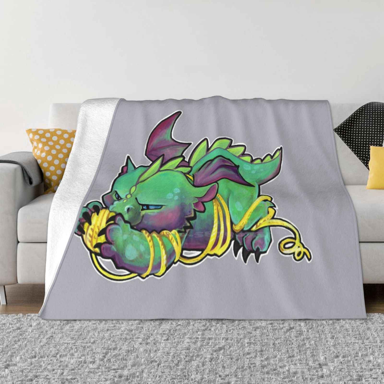 Yarn Dragon Super Warm Soft Blankets On Sofa/Bed/Travel Dragon Yarn Knitting Crochet 30x40in