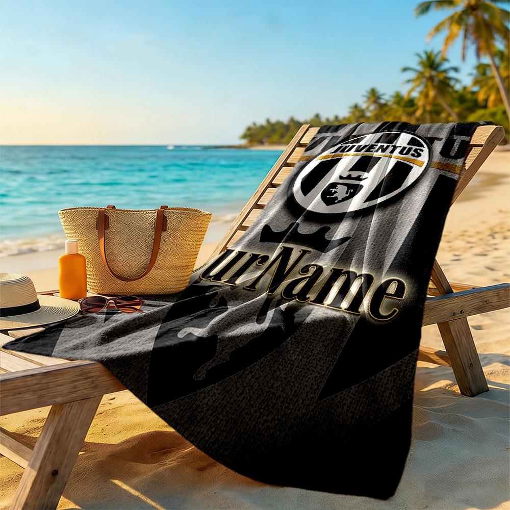 Juventus Customizable Name Beach Towel High Absorbency & Quick-Dry Portable for SwimmingBeachCamping Travel Beach AccessoriesGym