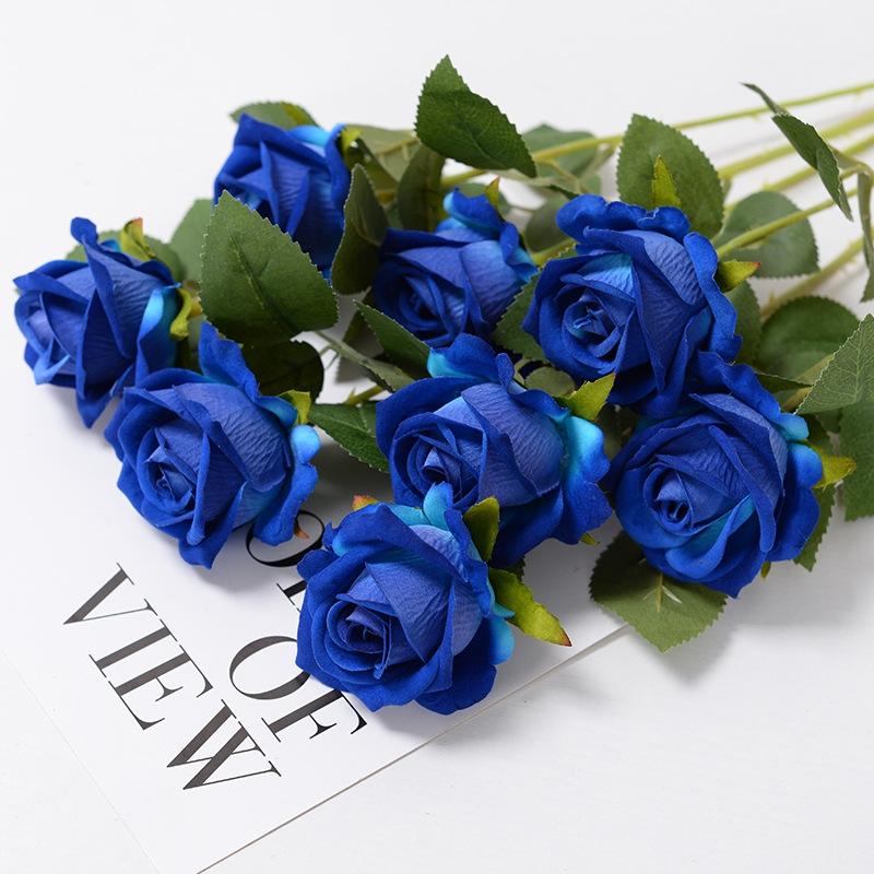 Artificial Flower for Home Decor Valentine's Day Velvet Rose DIY Wedding Bouquet Eco-friendly Floral Ornament for Holiday Party