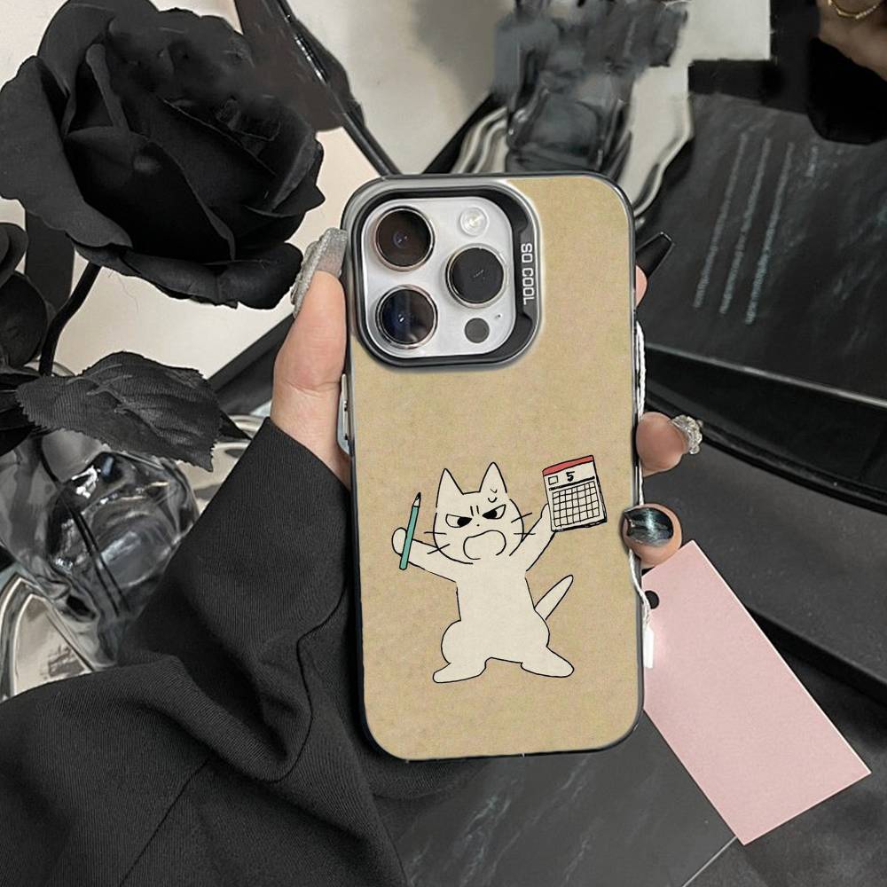 Funny Cat Band Animal Phone Case For iPhone 17,16,15,14,13,12,Pro MAX Black Matte Shockproof Cover