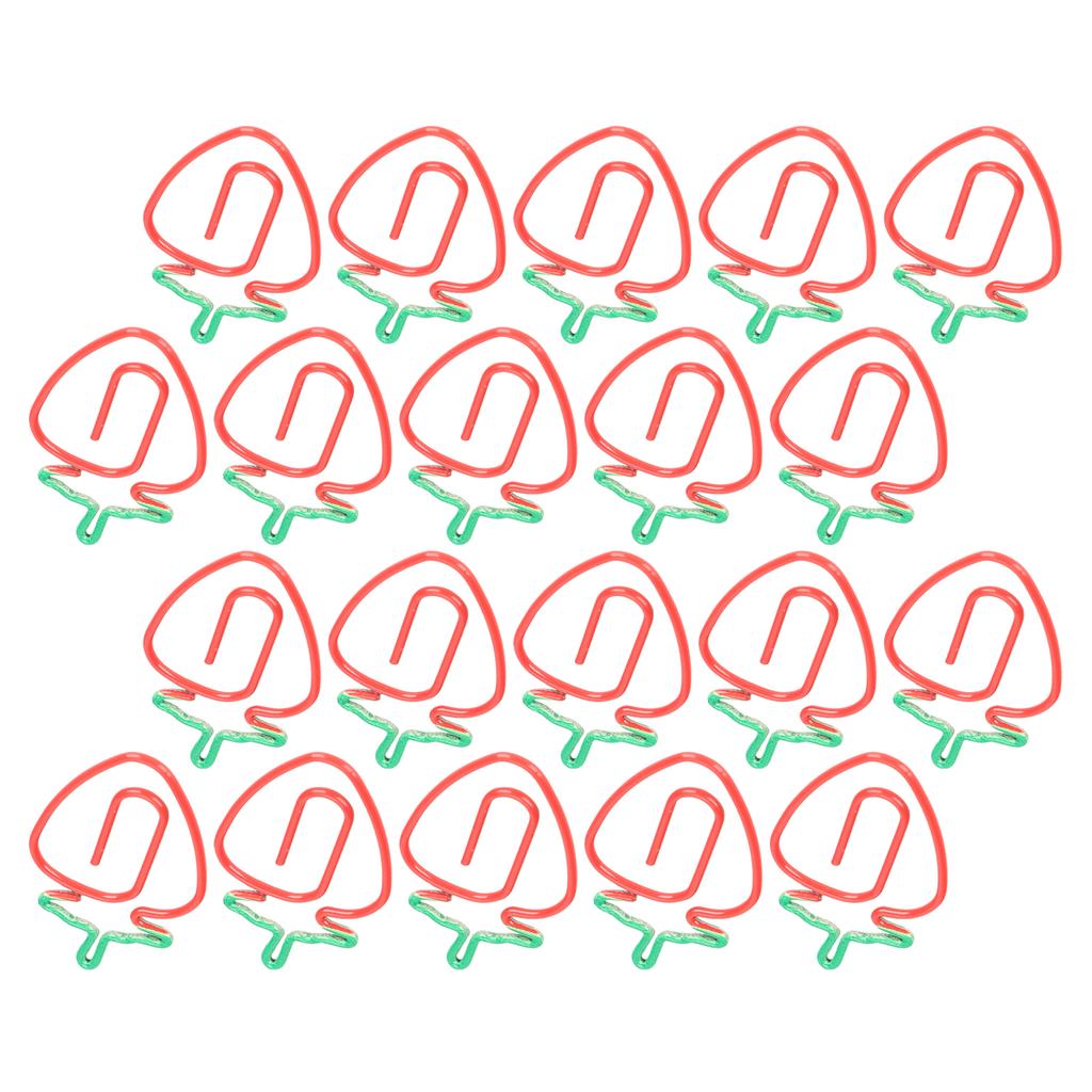 20Pcs Paper Clips 2‑Color Fruit Shaped Bookmarks Planner Clip Pin Office Supplies School Gifts