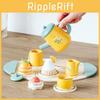 Pretend Wooden Kids Kitchen Set With Tea Pot And Lemon Tea For Imaginative Play