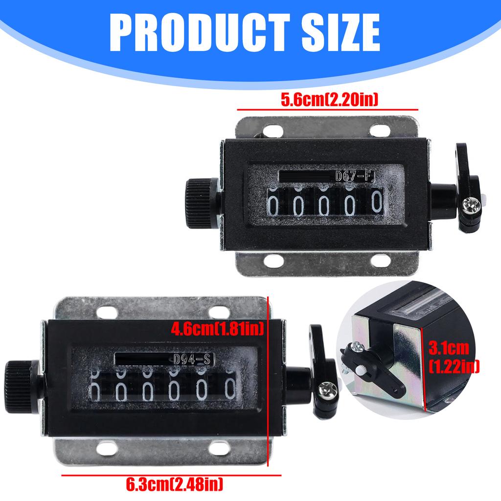Resettable Hand Pull Strokes Clickers 5 Digit/6 Digit Manual Counter Hand Tally Counters Industrial Punch Counting Device