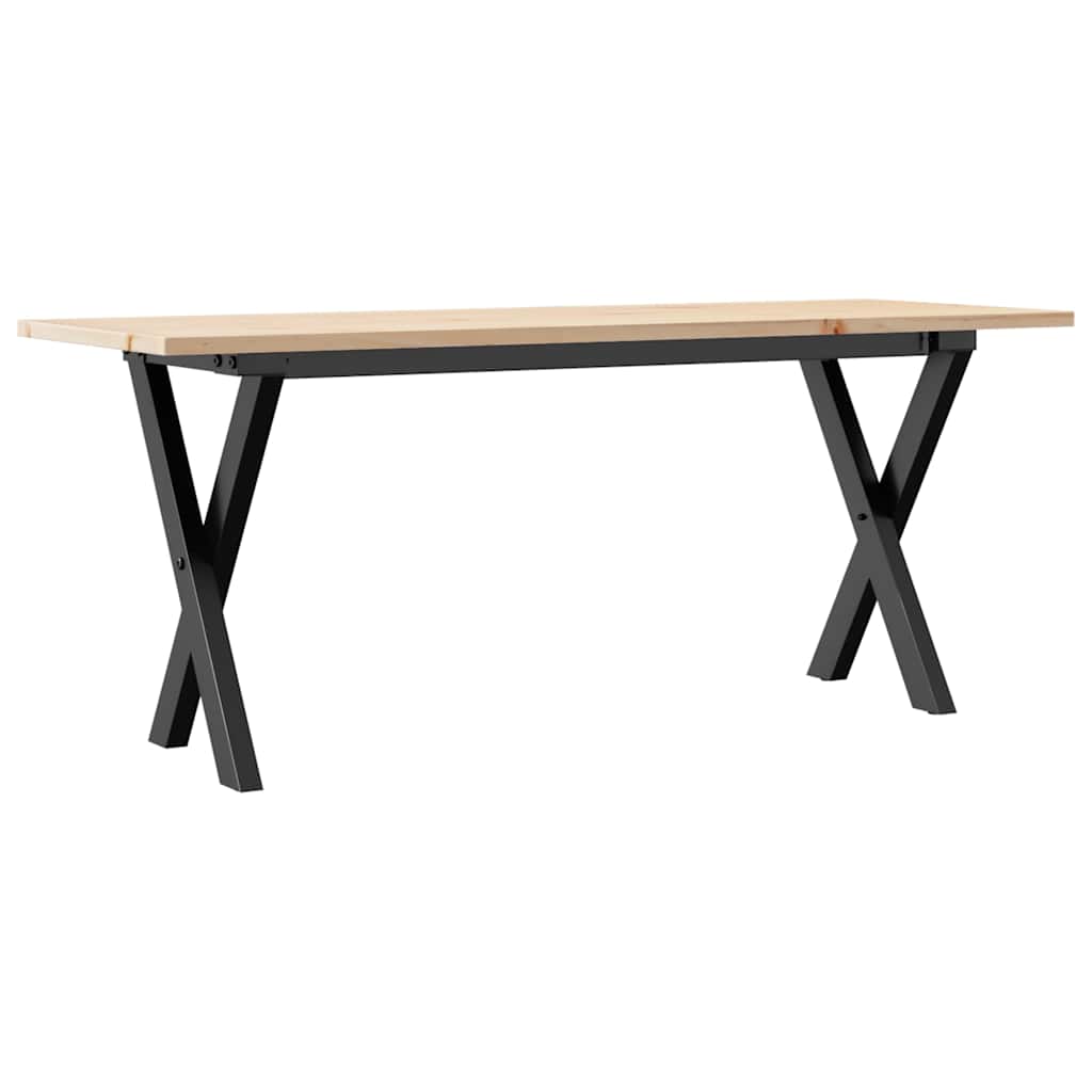 Coffee Table with X shaped Frame 110 x 40 x 45 cm Solid Pine Wood & Steel