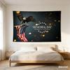Memorial Day Eagle Tribute Tapestry Patriotic Remembrance Print Polyester Wall Hanging for Living Room Bald Eagle and US Flag
