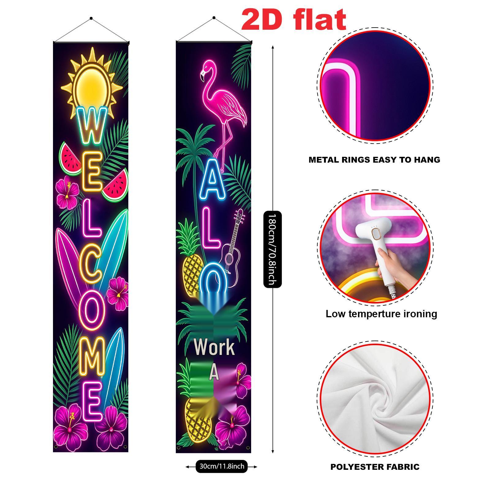 

Neon Tropical New Year Party Decoration Door Frame Couplet Theme 30x180 CM