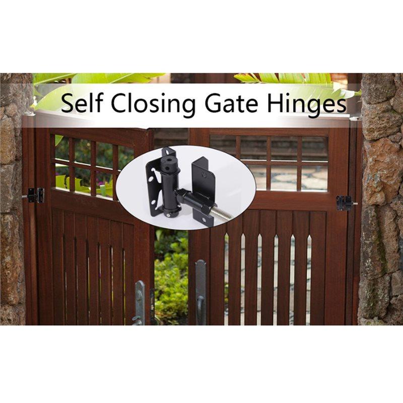 ABBP-Pack Of 2 Self-Closing Hinges For Vinyl/Wooden Doors Smooth Operation Easy Install Black