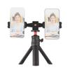 Multifunctional Smartphone Video Kit Including   Phone Tripod Mount with Dual Phone Holders 4 Cold Shoe Mounts + Desktop Tripod for Vlog Live