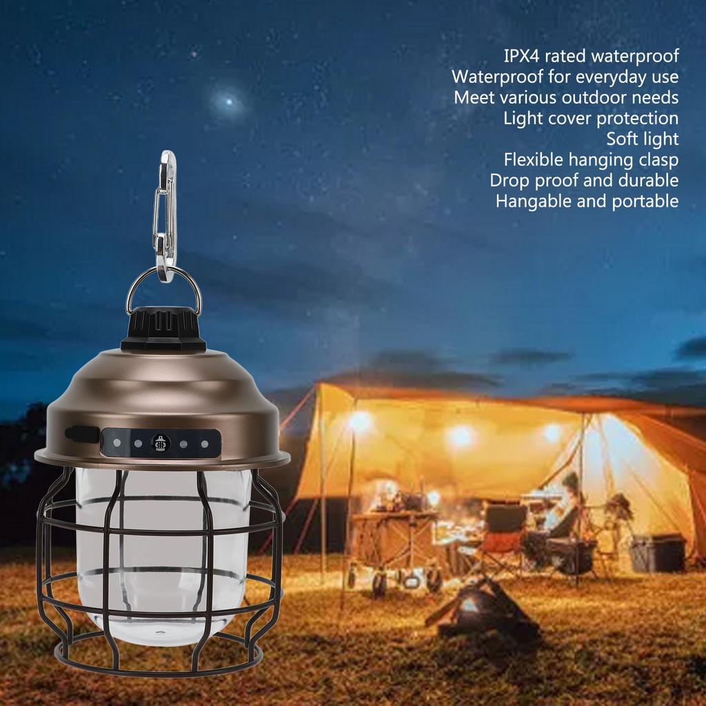 LED Camping Lantern Retro Portable Outdoor Rechargeable Camping Lights for Home Camping Outdoor Emergency