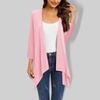 Gradient Print Women's Cardigan Jacket With Pocket Irregular Three Quarter Sleeve