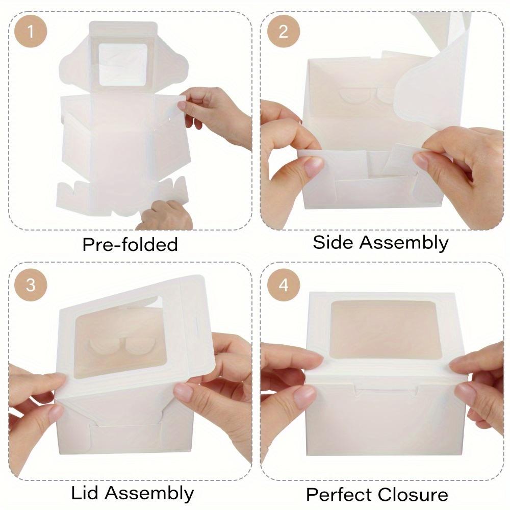 25pcs White Bakery Boxes with Clear Window Gift Packing Box Cookie Boxes Treat Boxes Mini Cake Boxes for Dessert Macarons Chocolates Pastry and Baked