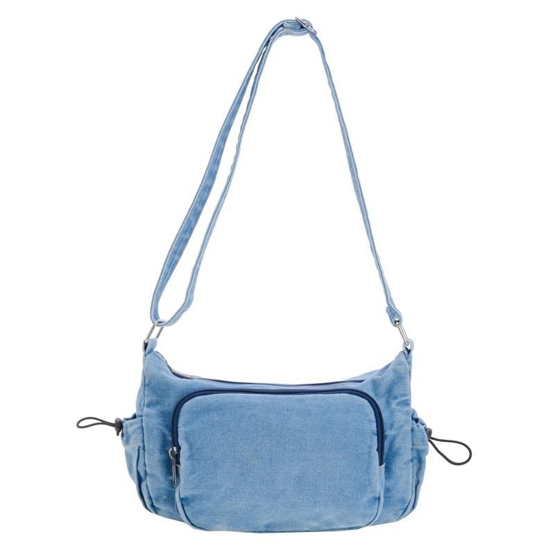 Stylish Korean Minimalist Denim Shoulder Bag For Kids In Blue Black And Dark Blue Colors