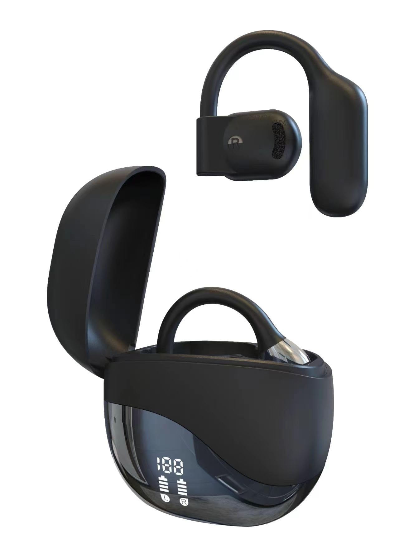 

Новейший звук Беспроводной Bluetooth Звук Bluetooth Быстрый Без уха Инновационная костная передача звука через воздух Направленный звук Утечка звука Нет времени Светодиодный аккумулятор чёрный