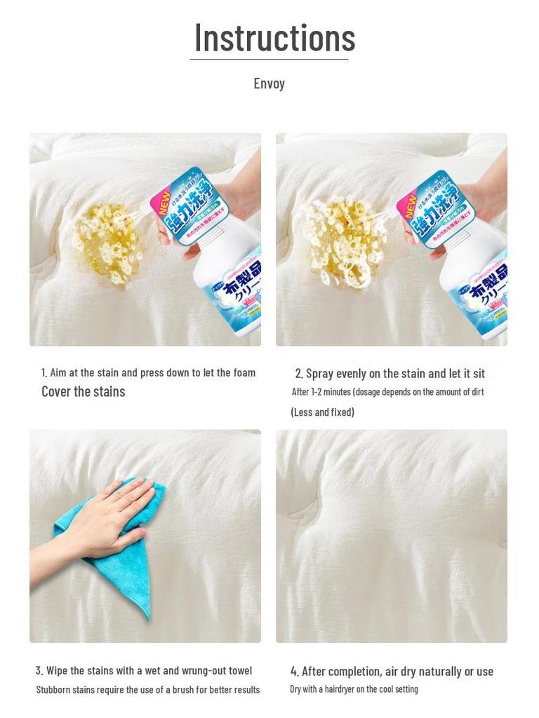 Washing Quilt & Duvet Cleaning Agent - Stain Remover for Urine & Yellowing on Cotton Quilt, Pillow, Mattress, & Bed Sheet