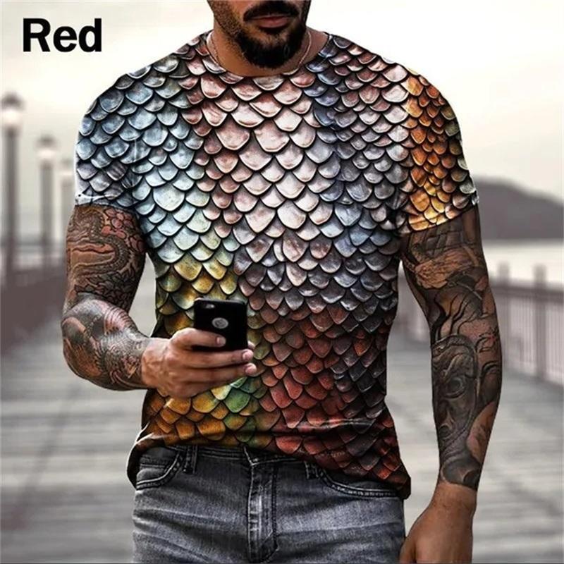 3d Printed Snakeskin Graphic T Shirt For Men Funny Personality Cool T-shirt Top Short Sleeve Plus Size Men's T Shirt Streetwear