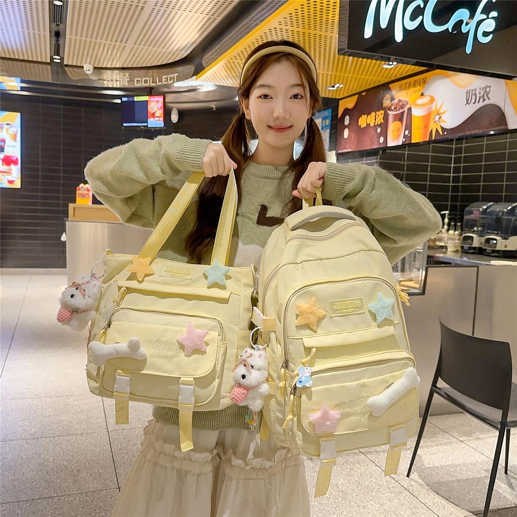 Schoolbag schoolbag for girls in grades 3 to 6, high value ins for junior high school students, multi-pocket large-capacity backpack