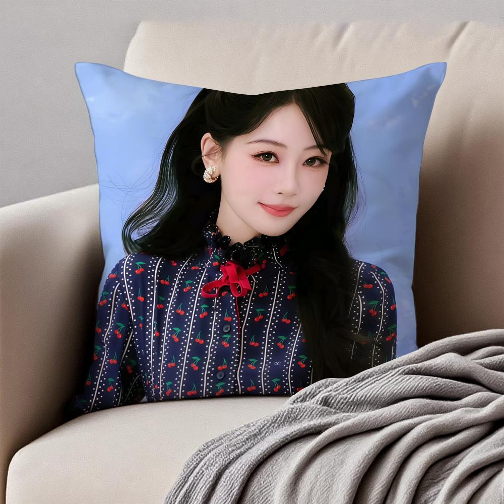 Fashion and elegant Chinese actress YYang Zi Cushion Cover Pillowcase Antidustmite Invisible Zipper Short Plush Sofa Cushion