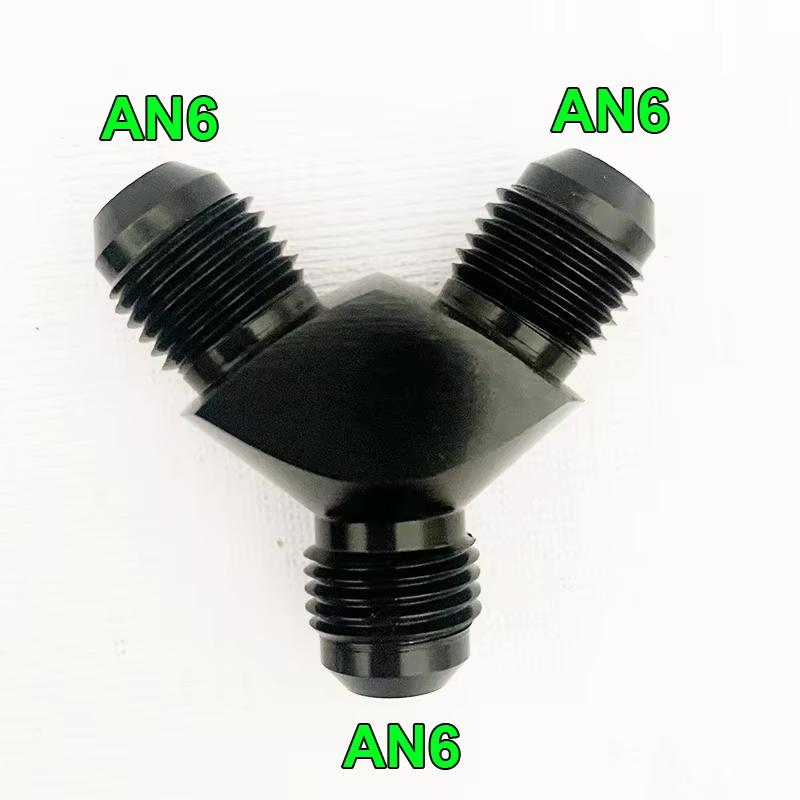Tee Oil Pipe Joint , Block Y Adapter Fittings Adaptor Male Thread AN4 AN6 AN8 AN10 Aluminium Fuel Oil Hose Fitting Pipe Joint