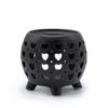Oil Burner Matte Black Squat Pot Hearts
